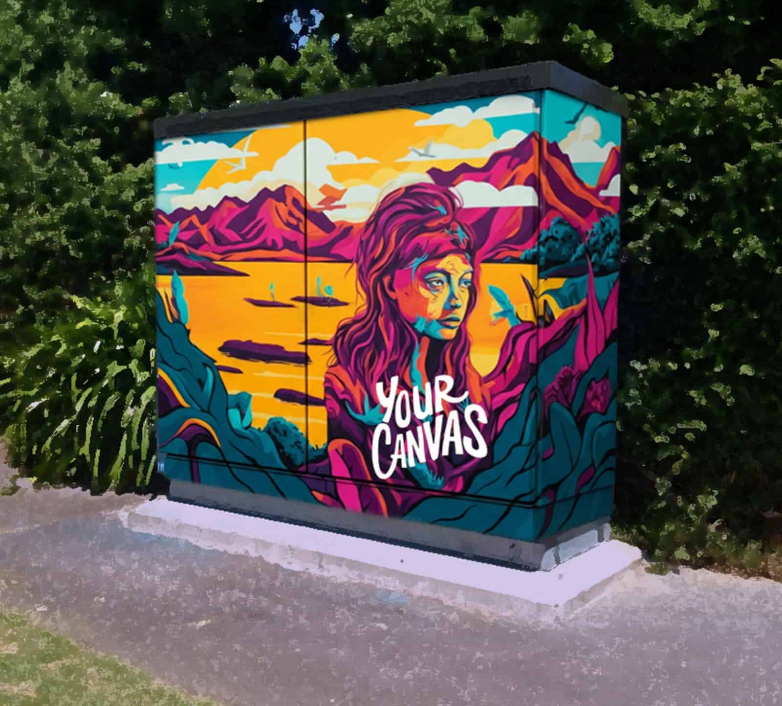 Showcase art at Whitecliffe, electricity box, Wellington, artwork, competition